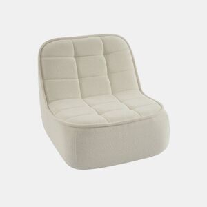 Cadeira confortável em boucle texturizado, 1 lugar, Boni, Branco sujo, 93x104x85 cm
