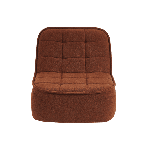 Cadeira confortável em boucle texturizado, 1 lugar, Boni, Terracota, 93x104x85 cm