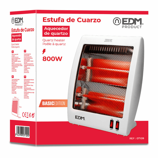 Aquecedor em Quartzo EDM 07109 07109 Branco 1000 W
