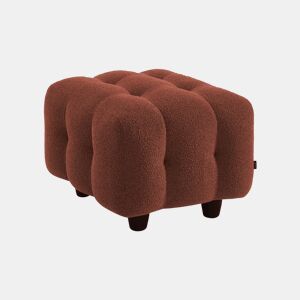 Pouf, banquinho boucle texturada para sofá 2 lugares, Leon boucle, Terracota, 69x59x48 cm