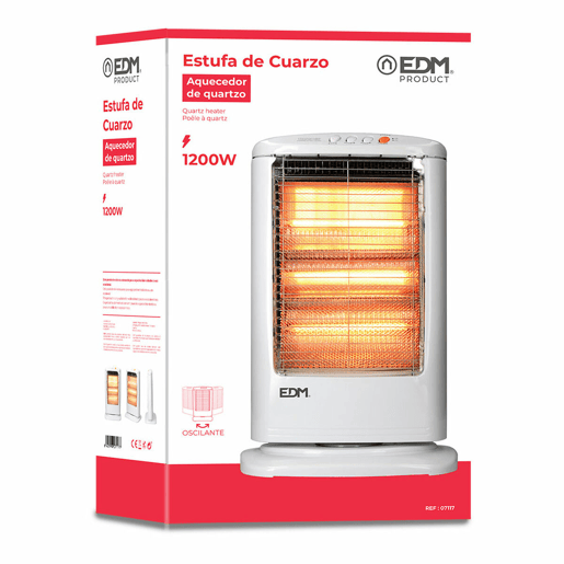 Aquecedor em Quartzo EDM 07117 07117 Branco 1200 W
