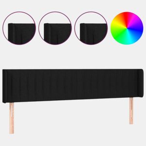 vidaXL Cabeceira de cama c luzes LED tecido 163x16x7888 cm preto