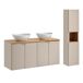 Conjunto mueble lavabo doble 4 puertas y columna Manoa Conjunto mueble lavabo doble 4 puertas y columna Manoa Madera