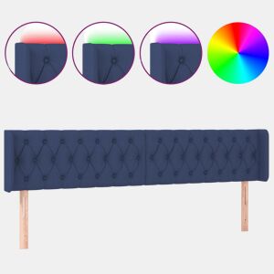 vidaXL Cabeceira de cama c luzes LED tecido 183x16x7888 cm azul