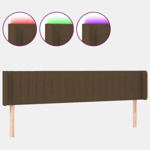 vidaXL Cabeceira de cama c luzes LED tecido 203x16x7888 cm castanho