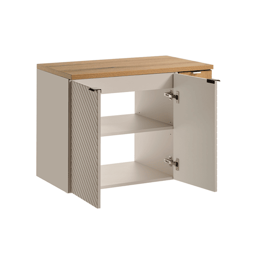 Móvel de toucador de 3 portas Manoa Caxemira e Madeira 80cm