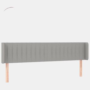 vidaXL Cabeceira cama c luzes LED tecido 163x16x7888 cm cinza-claro