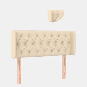 vidaXL Cabeceira de cama c luzes LED tecido 103x16x7888 cm cor creme