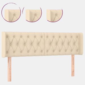 vidaXL Cabeceira de cama c luzes LED tecido 163x16x7888 cm cor creme