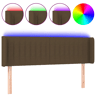 vidaXL Cabeceira de cama c luzes LED tecido 147x16x7888 cm castanho