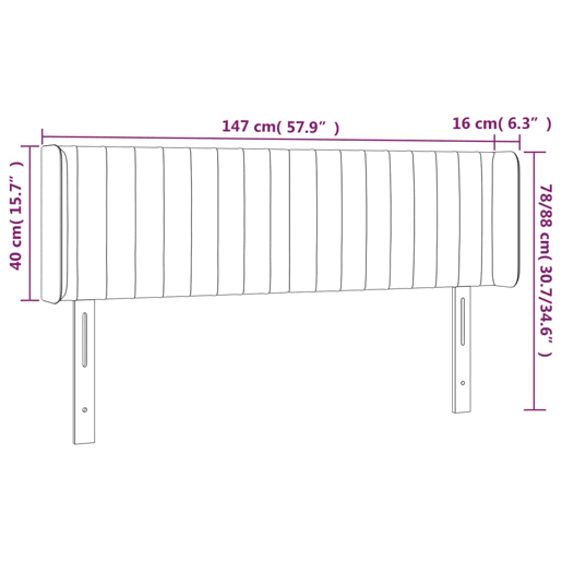 vidaXL Cabeceira de cama c luzes LED tecido 147x16x7888 cm castanho vidaXL Cabeceira de cama c luzes LED tecido 147x16x7888 cm castanho
