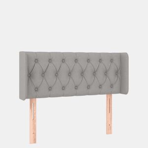 vidaXL Cabeceira cama c luzes LED tecido 103x16x7888 cm cinza-claro
