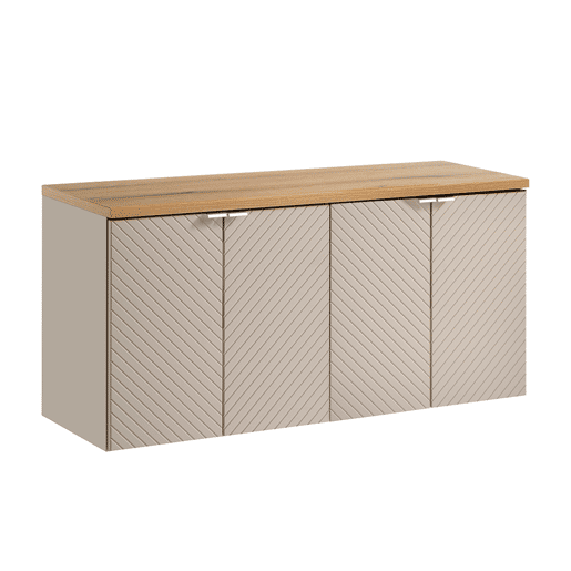 Móvel de toucador 120cm 4 portas móvel de toucador Manoa Caxemira e Madeira