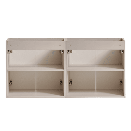 Móvel de lavatório duplo 120cm 4 portas Manoa Caxemira e Madeira