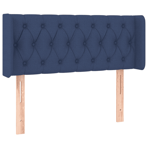 vidaXL Cabeceira de cama c luzes LED tecido 93x16x7888 cm azul