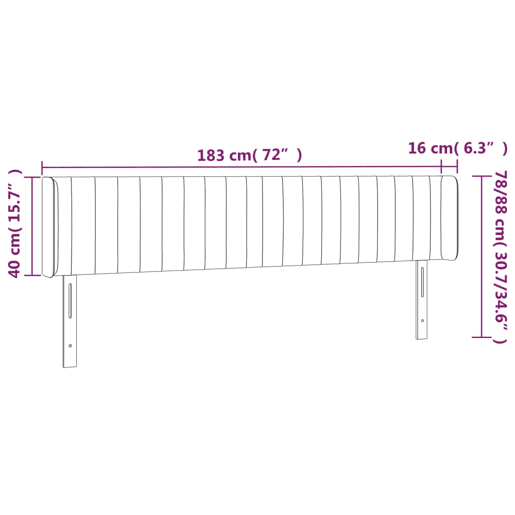 vidaXL Cabeceira de cama c luzes LED tecido 183x16x7888 cm cor creme