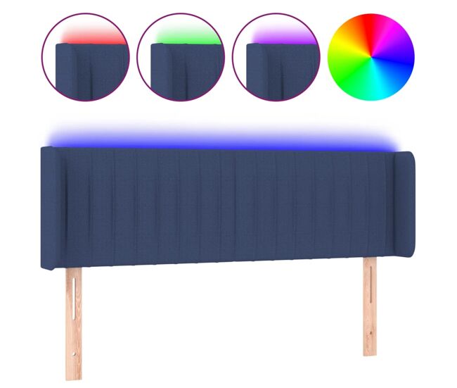 Vidaxl cabecero con led de tela azul 147x16x78/88 cm