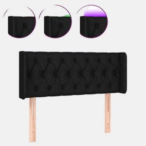 vidaXL Cabeceira de cama c luzes LED tecido 103x16x7888 cm preto