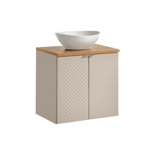 Móvel de casa de banho simples Manoa Caxemira e Madeira 60cm 2 portas