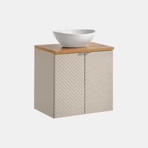 Móvel de casa de banho simples Manoa Caxemira e Madeira 60cm 2 portas