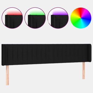 vidaXL Cabeceira de cama c luzes LED tecido 203x16x7888 cm preto