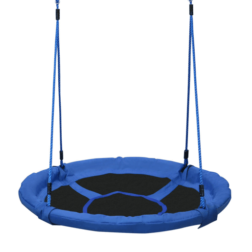 HOMCOM Baloiço para Criança tipo Ninho Baloiço Infantil Redondo acima de 3 Anos Carga Máx. 100 kg Interior e Exterior Ø100x180 cm Azul