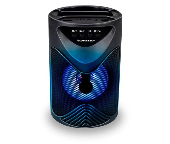Altavoz portátil dunlop 10w bluetooth luz led negro