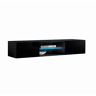 Móvel TV Sala de estar e jantar Preto 160x38,5x30 2 portas LED Tibi Muebles Bonitos
