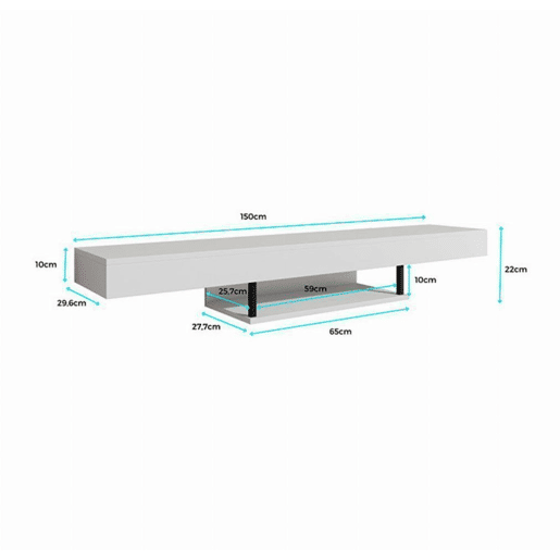 Móvel TV Suspenso Sala de estar e jantar Sonoma 150x29,6x22 Aydin Muebles Bonitos