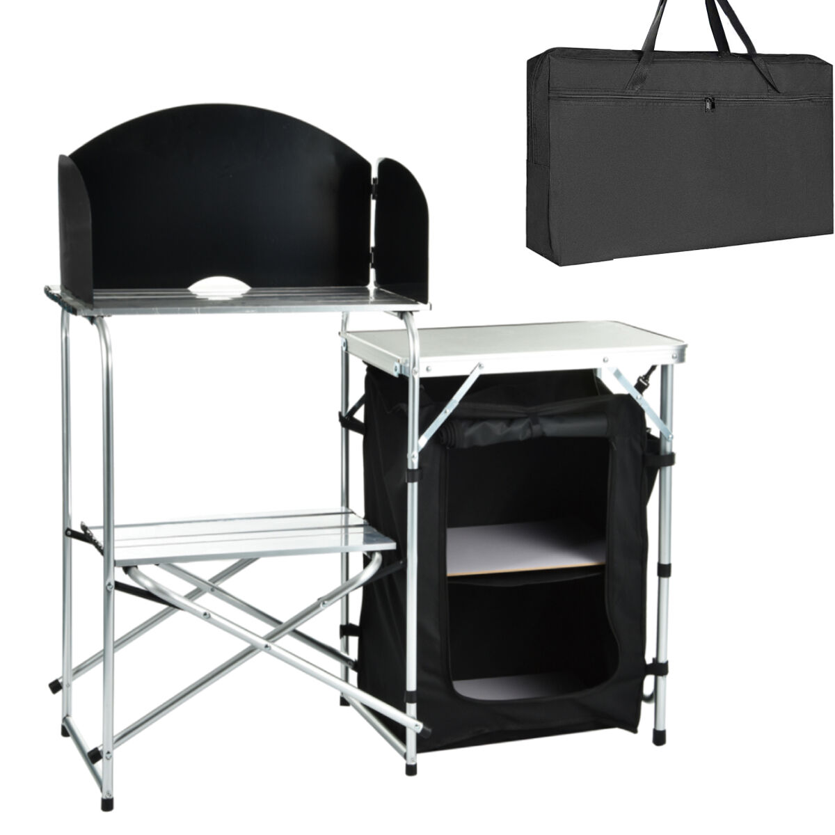 Armario de Cocina Mesa Plegable para Camping Barbacoa 70x46