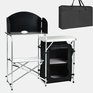 Mesa dobrável para cozinha de campismo 146x46x70cm - Ideal para campismo e churrasco
