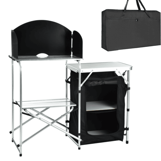 Mesa dobrável para cozinha de campismo 146x46x70cm - Ideal para campismo e churrasco