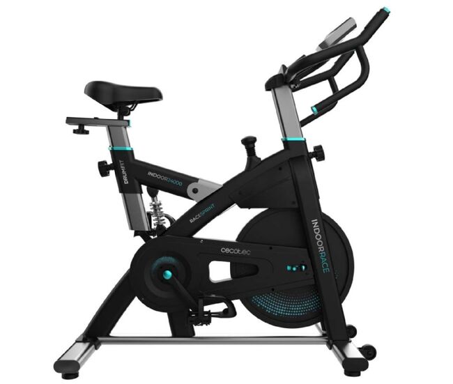 Cecotec bicicleta estática indoor con volante de inercia de 24kg y app drumfit indoor 24000 race sprint. pulsómetro