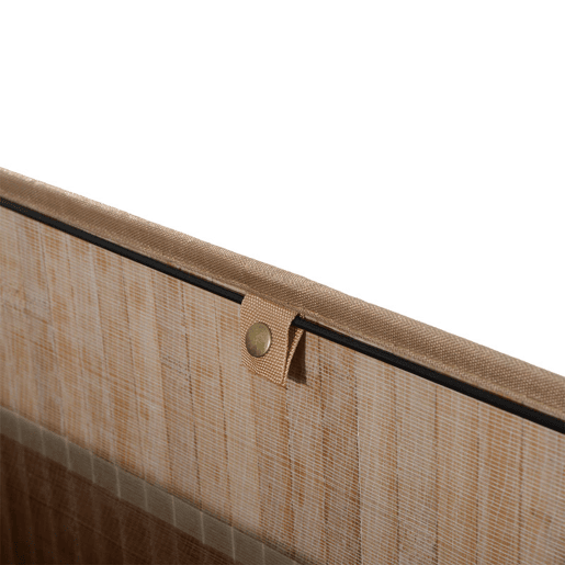 HOMCOM Cesto para Roupa Suja em Bambu 100 L com Tampa e Saco com 2 Compartimentos Removíveis e Laváveis 52x32x63 cm Natural