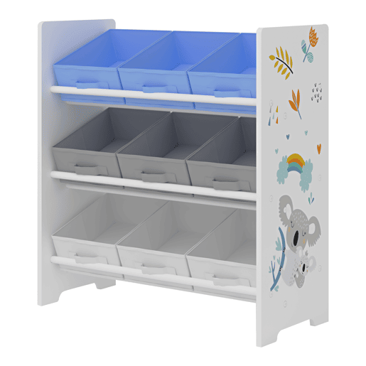 Estante para crianças Boiro 9 caixas dobráveis Motivo Koala 60x62x30 cm en.casa