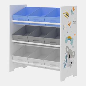 Estante para crianças Boiro 9 caixas dobráveis Motivo Koala 60x62x30 cm en.casa