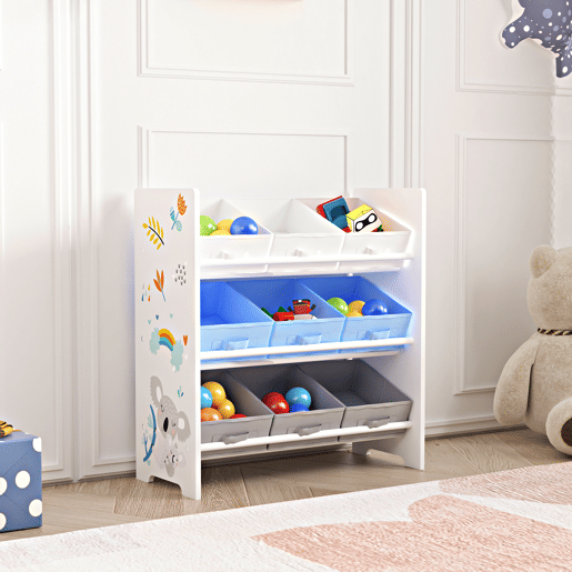 Estante para crianças Boiro 9 caixas dobráveis Motivo Koala 60x62x30 cm en.casa