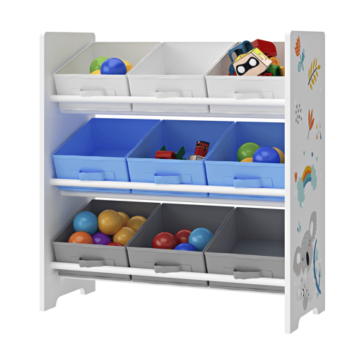 Estante para crianças Boiro 9 caixas dobráveis Motivo Koala 60x62x30 cm en.casa