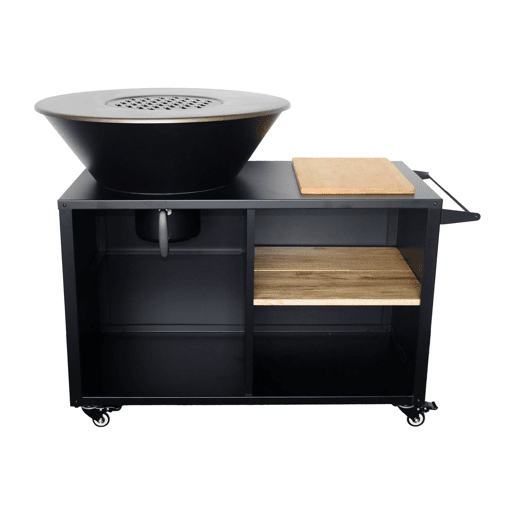 Barbecue com espaço de armazenamento e capa protetora, 80cm, Stromboli + cobertura, Preto, 138x82x114 cm
