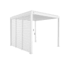 Pérgola bioclimática 3x3m de alumínio lâminas orientáveis V2 + 3 persianas, Triomphe 3x3m V2 + acessórios, Branco, 301x301x250 cm