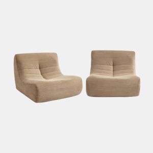 Sofá modular em tecido veludo cotelê de 2 lugares, Sokol veludo cotelê , Taupe, 91x105x72 cm
