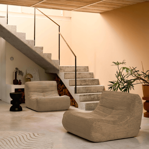 Sofá modular em tecido veludo cotelê de 2 lugares, Sokol veludo cotelê , Taupe, 91x105x72 cm