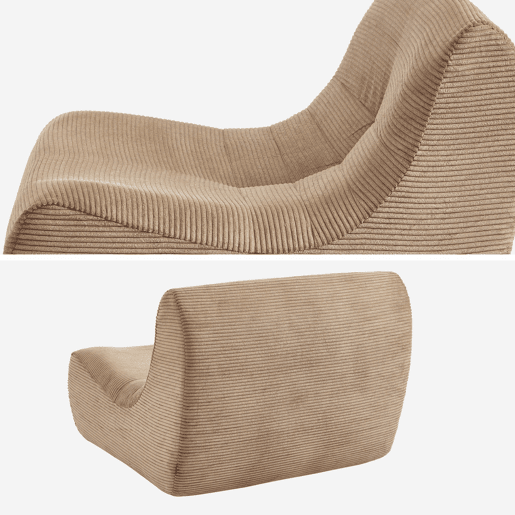 Sofá modular em tecido veludo cotelê de 2 lugares, Sokol veludo cotelê , Taupe, 91x105x72 cm
