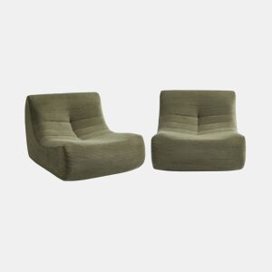 Sofá modular em tecido veludo cotelê de 2 lugares, Sokol veludo cotelê , Verde caqui, 91x105x72 cm