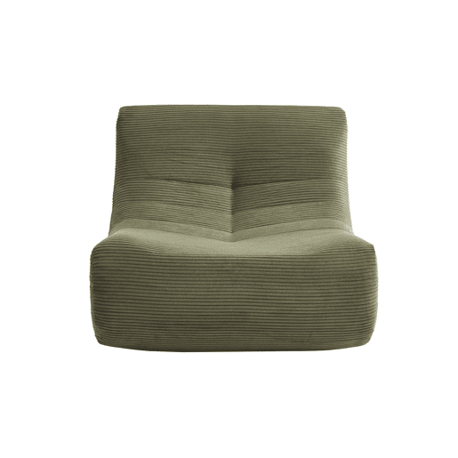 Sofá modular em tecido veludo cotelê de 2 lugares, Sokol veludo cotelê , Verde caqui, 91x105x72 cm