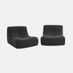 Sofá modular em boucle texturizado, 2 lugares, Sokol boucle, Preto, 91x105x72 cm