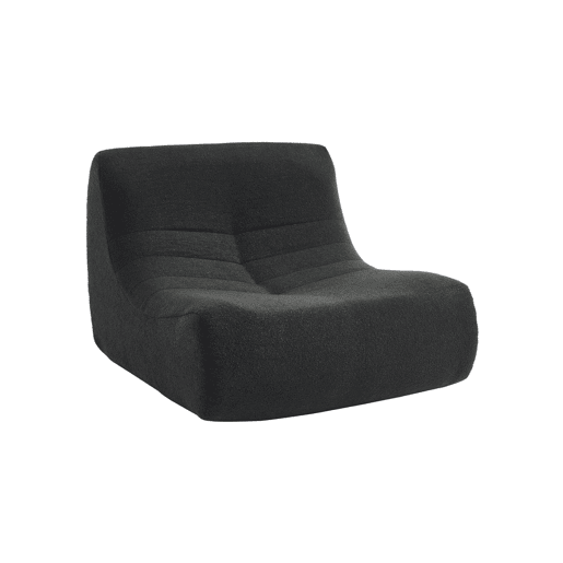 Sofá modular em boucle texturizado, 2 lugares, Sokol boucle, Preto, 91x105x72 cm