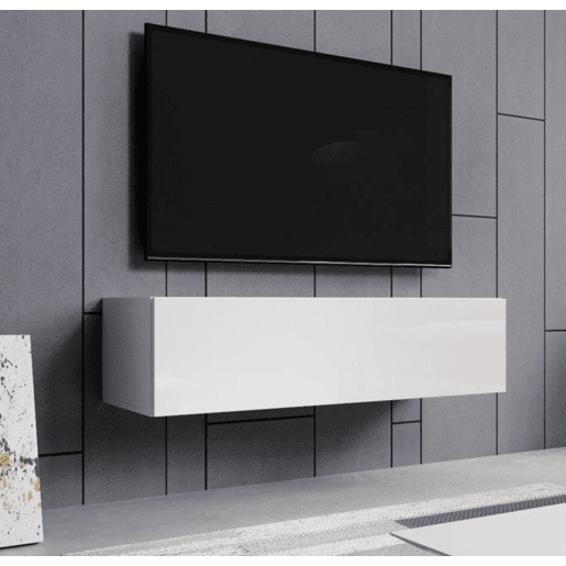Móvel TV Suspenso Sala de estar e jantar Branco 120x40x30 1 porta Aitana M1 Muebles Bonitos