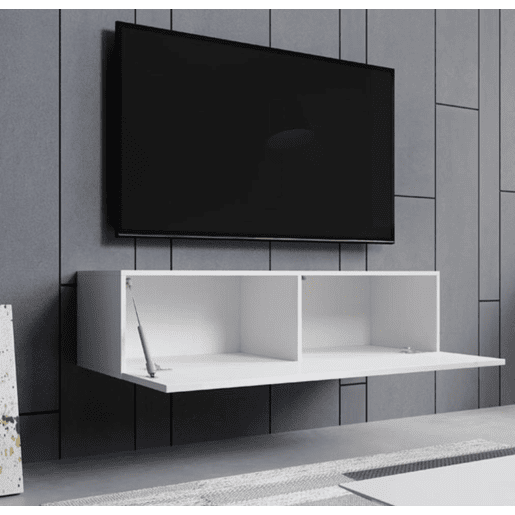 Móvel TV Suspenso Sala de estar e jantar Branco 120x40x30 1 porta Aitana M1 Muebles Bonitos