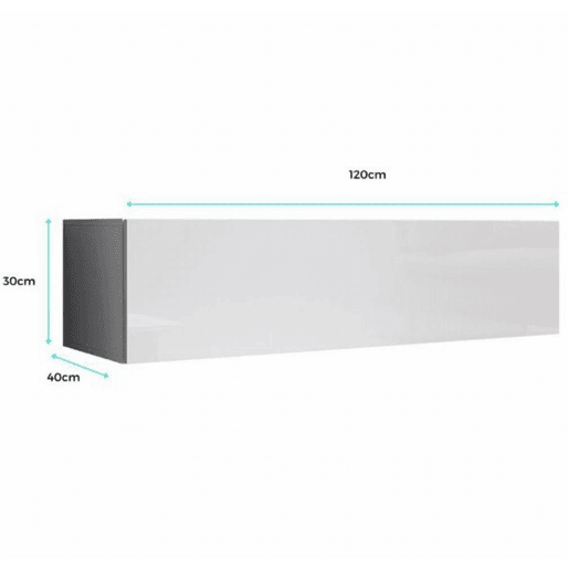 Móvel TV Suspenso Sala de estar e jantar Branco 120x40x30 1 porta Aitana M1 Muebles Bonitos
